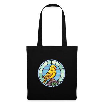 Canary Stained Glass Colorful Cartoon Kawaii Anima - Tote Bag - black - Front
