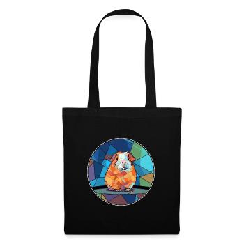 Cochon d’Inde vitrail coloré Cartoon Kawaii A - Sac en tissu - noir - Devant