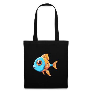 Fish Cute Cartoon Kawaii Watercolor Animal Pet - Tote Bag - black - Front
