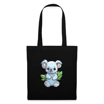 Koala Niedliche Karikatur Kawaii Aquarell Tier Haustier - Stoffbeutel - Schwarz - Vorne