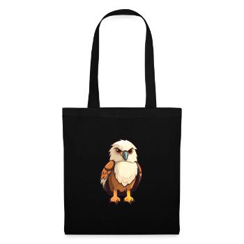 Hawk Cute Cartoon Kawaii Watercolor Animal Pet - Tote Bag - black - Front