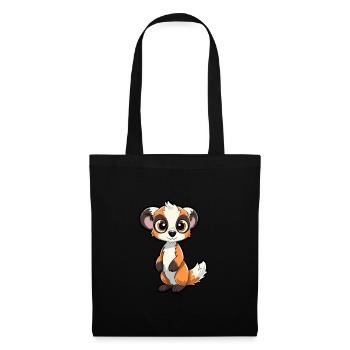 Lemur Cute Cartoon Kawaii Watercolor Animal Pet - Tote Bag - black - Front