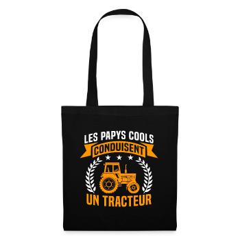 Les Papys Cools Conduisent Un Tracteur - Sac en tissu - noir - Devant