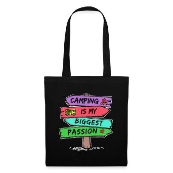 Camping Statement Motorhome Heart Camper Relax - Tote Bag - black - Front