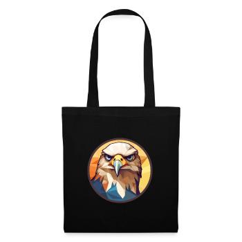 Hawk Stained Glass Colorful Cartoon Kawaii Animal - Tote Bag - black - Front