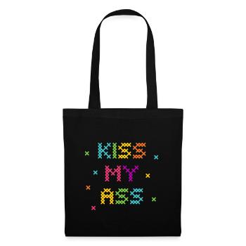 Arc-en-ciel point de croix mot Art Design - Sac en tissu - noir - Devant