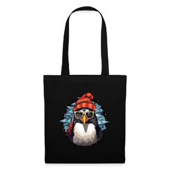 Cool Santa Christmas Penguin with Hat - Tote Bag - black - Front