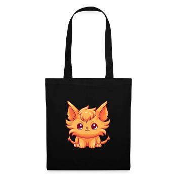 Manticore Mignon Heureux Kawaii Cartoon Clipart Animal - Sac en tissu - noir - Devant