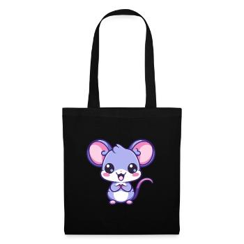 Rat Cute Happy Kawaii Cartoon Clipart Animal - Tote Bag - black - Front