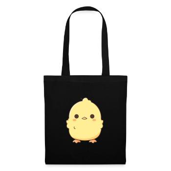 Huhn niedlich glücklich kawaii cartoon clipart tier - Stoffbeutel - Schwarz - Vorne