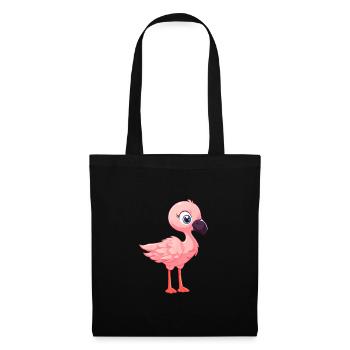 Flamingo Cute Happy Kawaii Cartoon Clipart Animal - Tote Bag - black - Front