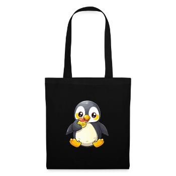 pinguin niedlich glücklich kawaii cartoon clipart tier - Stoffbeutel - Schwarz - Vorne