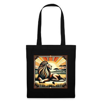 Roi Savannah Lion Style Art Déco - Sac en tissu - noir - Devant