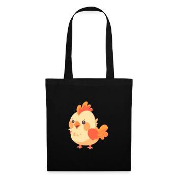 Rooster Cute Happy Kawaii Cartoon Clipart Animal - Tote Bag - black - Front