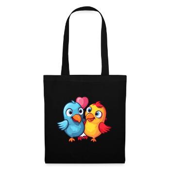 Birds Kawaii Cartoon Pet Playing With Balloons - Tote Bag - black - Front
