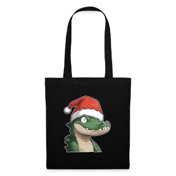 Crocodile Noël - Sac en tissu - noir - Devant