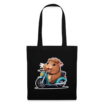 Guinea pig on moped - Tote Bag - black - Front