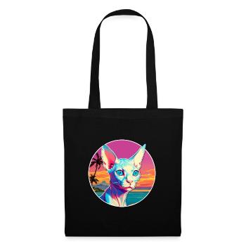 Sphynx Cat Breed Watercolor Cartoon Kawaii Pet - Tote Bag - black - Front