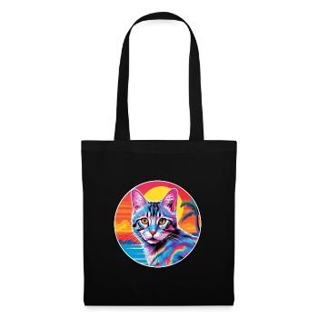 European Shorthair Cat Watercolor Cartoon Kawaii - Tote Bag - black - Front