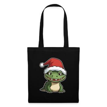 Crocodile Noël - Sac en tissu - noir - Devant
