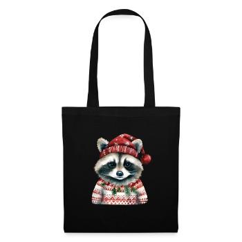 Mr. Raccoon in Norwegian sweater - Tote Bag - black - Front
