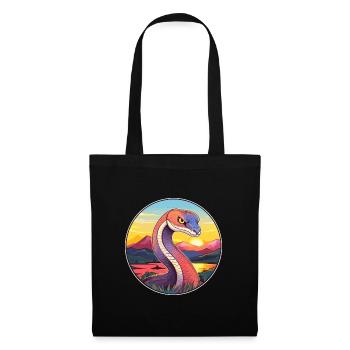 Cobra Snake Colorful Watercolor Cartoon Kawaii Pet - Tote Bag - black - Front