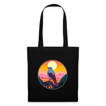 Cuckoo Colorful Watercolor Cartoon Kawaii Animal - Tote Bag - black - Front