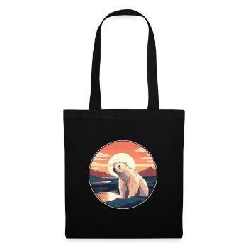 Ours polaire aquarelle colorée dessin animé kawaii animal de compagnie - Sac en tissu - noir - Devant