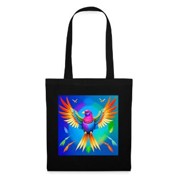 Farben des Lebens - Fliegender Vogel - Stoffbeutel - Schwarz - Vorne