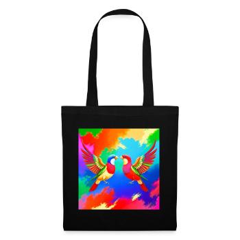 Farben des Lebens - Fliegende Vögel - Stoffbeutel - Schwarz - Vorne