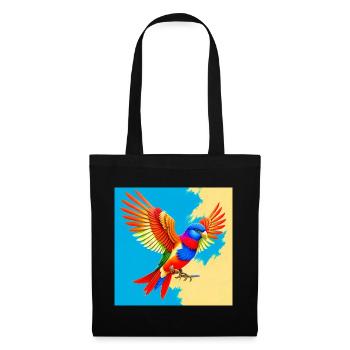 Farben des Lebens - Fliegender Vogel - Stoffbeutel - Schwarz - Vorne