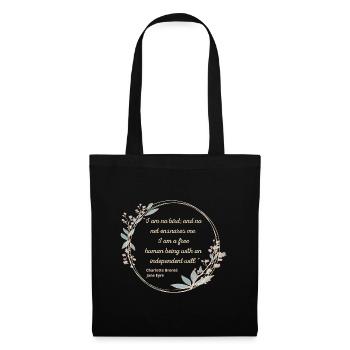 Jane Eyre citation II - Style mignon - Sac en tissu - noir - Devant