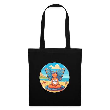 Papillon Cartoon Yoga Plage Illustration D’été - Sac en tissu - noir - Devant