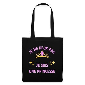 Je ne peux pas je suis une princesse - humour - Sac en tissu - noir - Devant