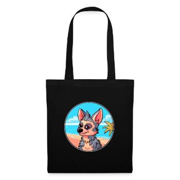 Aardwolf Aquarelle Cartoon Kawaii Clipart Animal - Sac en tissu - noir - Devant