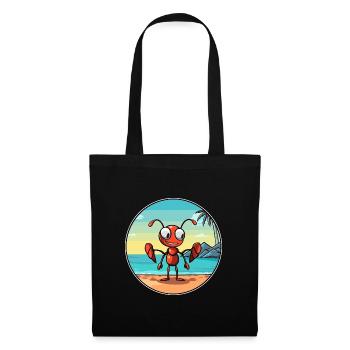 Fourmi Aquarelle Dessin Animé Kawaii Clipart Animal - Sac en tissu - noir - Devant