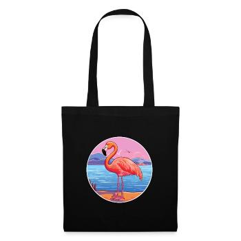 Flamingo Watercolor Cartoon Kawaii Clipart Animal - Tote Bag - black - Front
