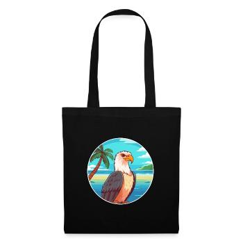 Adler Aquarell Cartoon Kawaii Clipart Tier - Stoffbeutel - Schwarz - Vorne