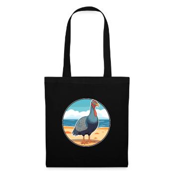 Pintade aquarelle dessin animé Kawaii Clipart animal de compagnie - Sac en tissu - noir - Devant
