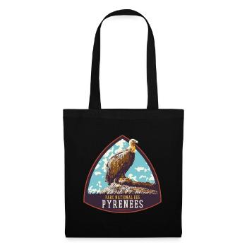 Écusson Vautour, Parc Pyrénées : Nature Protégée - Sac en tissu - noir - Devant