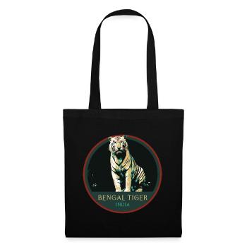 Bengal Tiger Portrait Patch: Indian Fauna - Tote Bag - black - Front