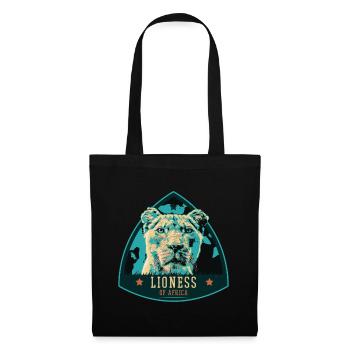 Portrait de lionne – Illustration puissante - Sac en tissu - noir - Devant