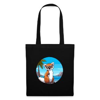 Lemur Watercolor Cartoon Kawaii Clipart Animal - Tote Bag - black - Front