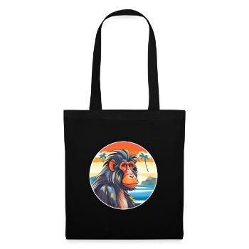 Mandrill Watercolor Cartoon Kawaii Clipart Animal - Tote Bag - black - Front