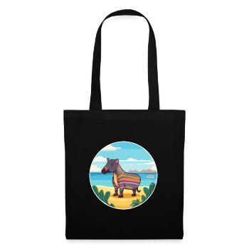 Tapir Watercolor Cartoon Kawaii Clipart Animal - Tote Bag - black - Front