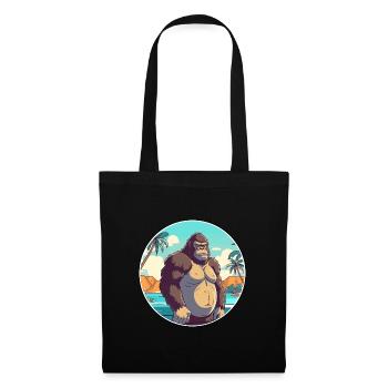 Gorilla Watercolor Cartoon Kawaii Clipart Animal - Tote Bag - black - Front