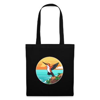 Colibri aquarelle dessin animé Kawaii Clipart animal de compagnie - Sac en tissu - noir - Devant