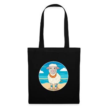 Schaf Aquarell Cartoon Kawaii Clipart Tier - Stoffbeutel - Schwarz - Vorne
