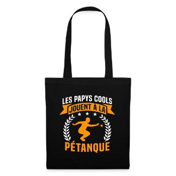 Les Papys Cools jouent à la pétanque - Sac en tissu - noir - Devant
