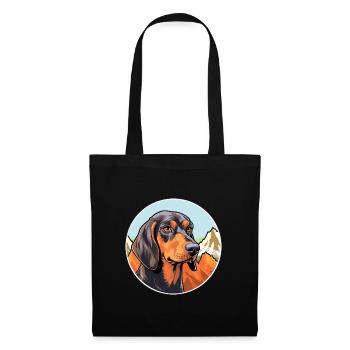 Chien de chasse andalou race de chien dessin animé Kawaii Watercol - Sac en tissu - noir - Devant